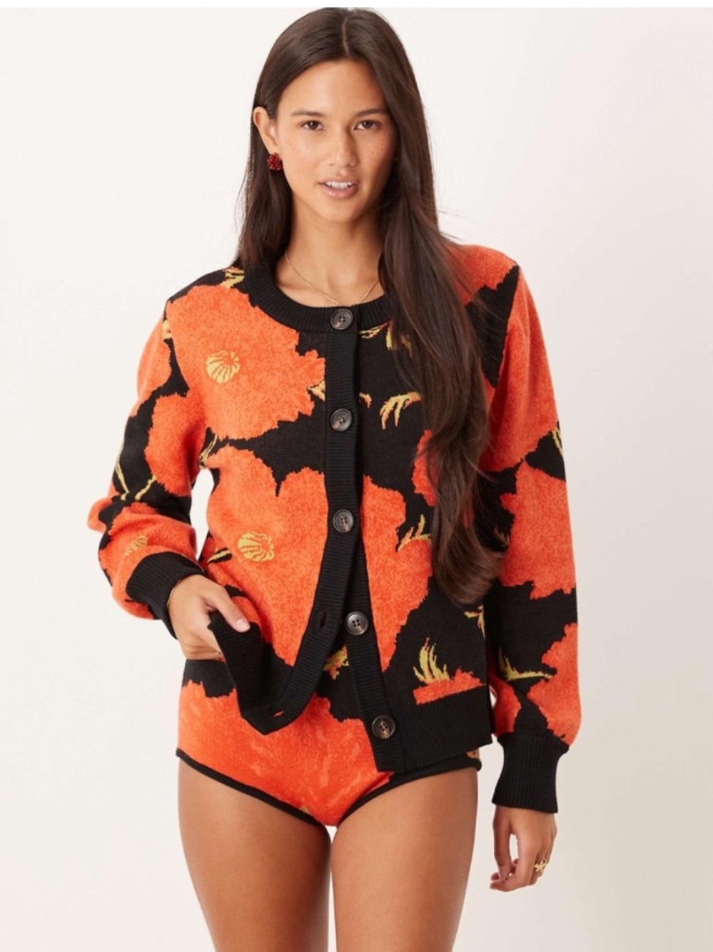 NWT Never Fully Dressed oversized cardigan co-ord in poppy knit